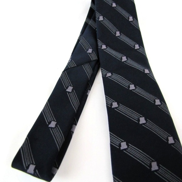 Vintage LANVIN Paris Tie LL Monogram Navy Blue - Picture 8 of 8